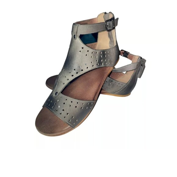 NEW ROAN by Bed Stu Kit Cutout Bosco Grey Gladiator Sandals Leather Size 8.5 - Picture 4 of 9